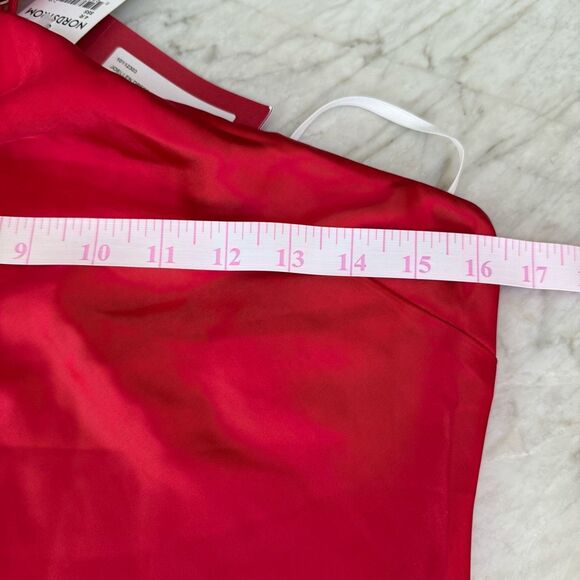 Halston Joellen Floral Detail Asymmetric Crushed Satin Halter Dress size 4 NWT - Picture 6 of 8